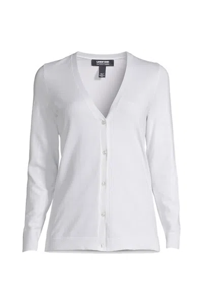 Lands' End Women's Petite Performance Cardigan Sweater In White