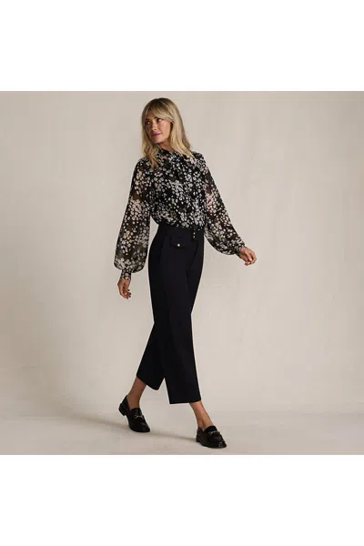 Lands' End Women's Petite Ponte High Rise Straight Leg Crop Pants In Multi