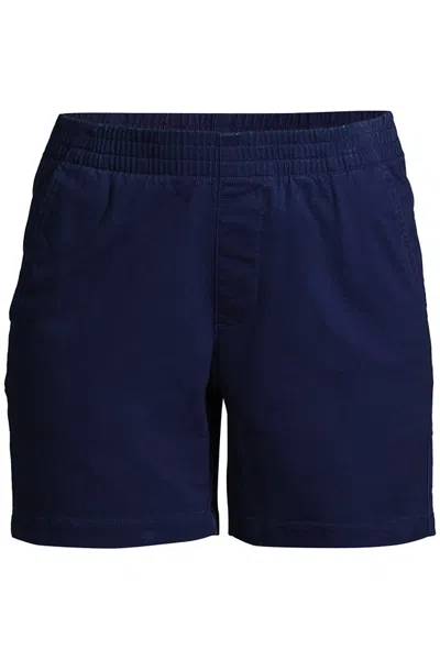 Lands' End Women's Petite Pull On 7" Chino Shorts In Black