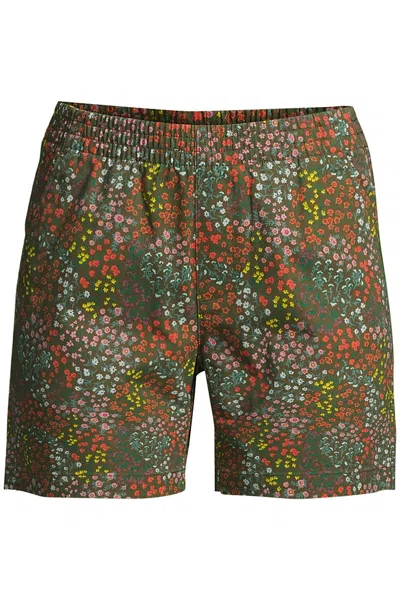 Lands' End Women's Petite Pull On 7" Chino Shorts In Green