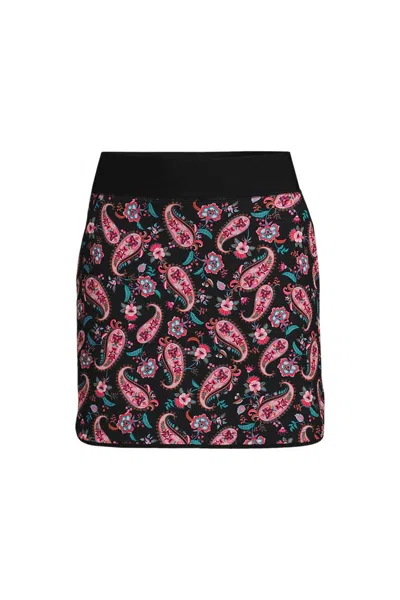 Lands' End Women's Petite Quick Dry Board Skort Swim Skirt In Black