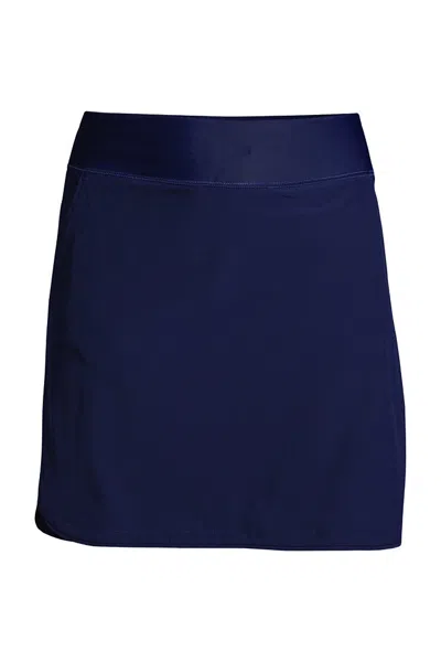 Lands' End Women's Petite Quick Dry Board Skort Swim Skirt In Blue