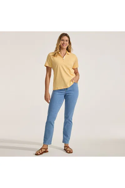 Lands' End Women's Petite Recover Mid Rise Straight Leg Blue Jeans
