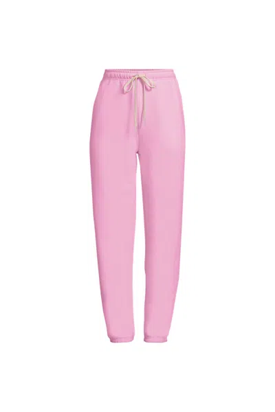 Lands' End Women's Petite Serious Sweats High Rise Jogger Pants - Set Bottom In Pink