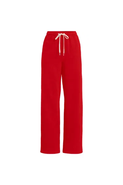 Lands' End Women's Petite Serious Sweats High Rise Relaxed Straight Leg Pants - Set Bottom In Brown