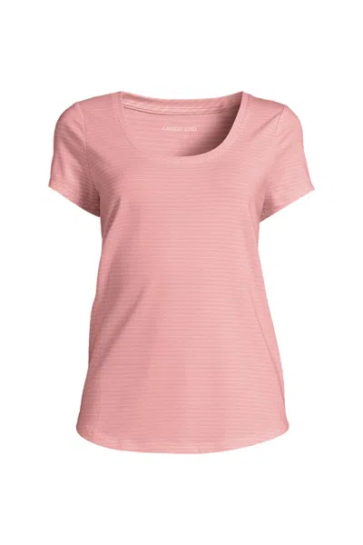 Lands' End Women's Petite Short Sleeve Lightweight Jersey Scoop Neck T-shirt In Multi
