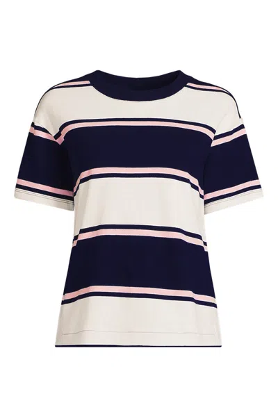 Lands' End Women's Petite Short Sleeve Mariner T-shirt In Multi