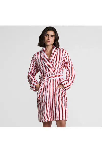 Lands' End Women's Petite Soft Terry Long Sleeve Knee Length Robe In Pink