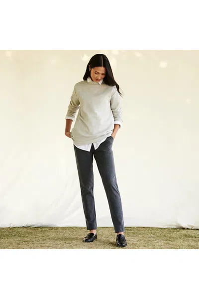 Lands' End Women's Petite Sport Knit High Rise Corduroy Pants In Gray