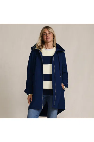 Lands' End Women's Petite Squall A-line Rain Jacket In Blue