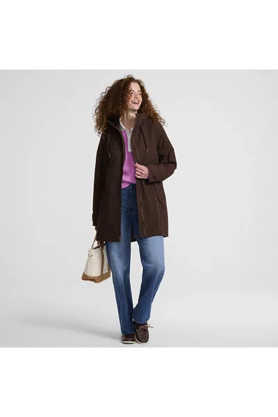 Lands' End Women's Petite Squall A-line Rain Jacket In Brown