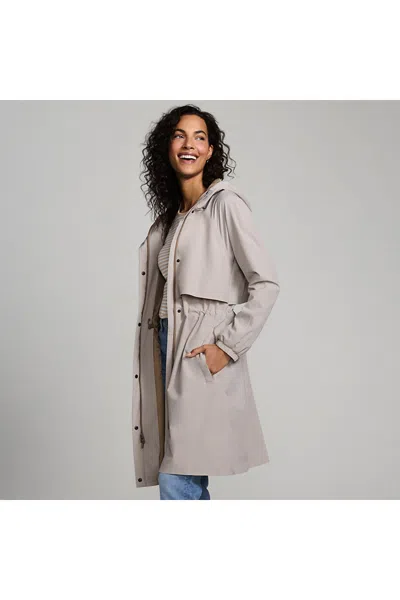 Lands' End Women's Petite Squall Packable Long Raincoat In Multi