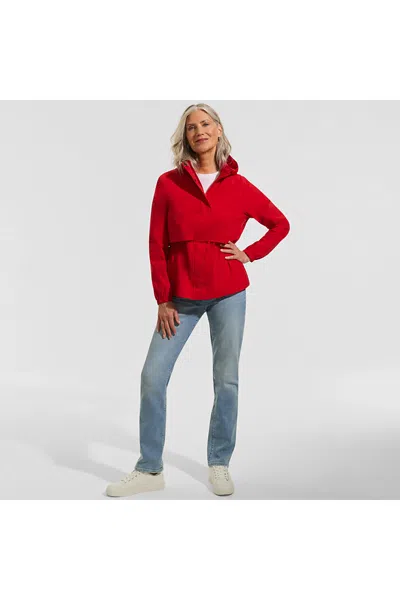 Lands' End Women's Petite Squall Packable Rain Jacket In Red