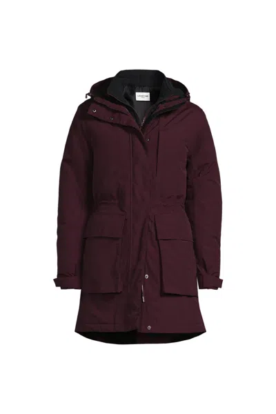 Lands' End Women's Petite Squall Waterproof Insulated 3 In 1 Winter Parka In Burgundy