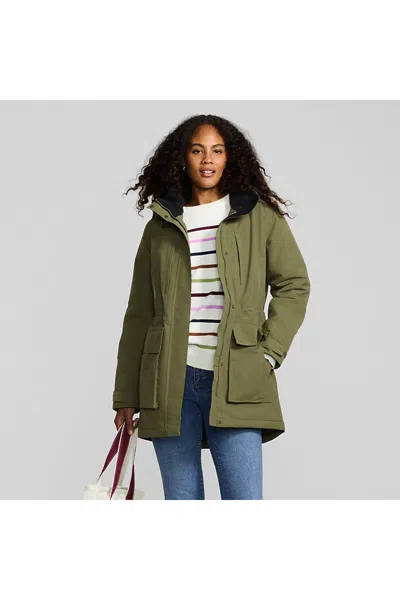 Lands' End Women's Petite Squall Waterproof Insulated Parka In Green