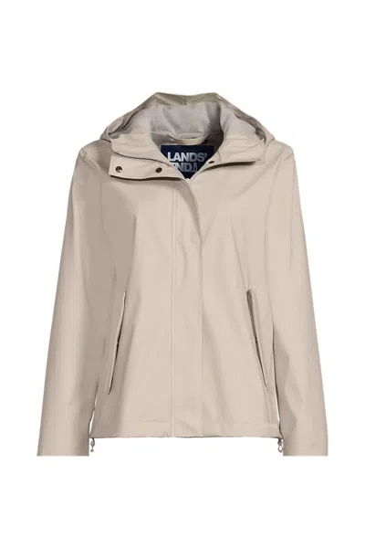 Lands' End Women's Petite Squall Waterproof Rain Slicker Jacket In Black