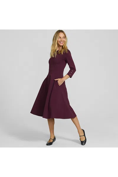 Lands' End Women's Petite Starfish 3/4 Sleeve Dress In Purple
