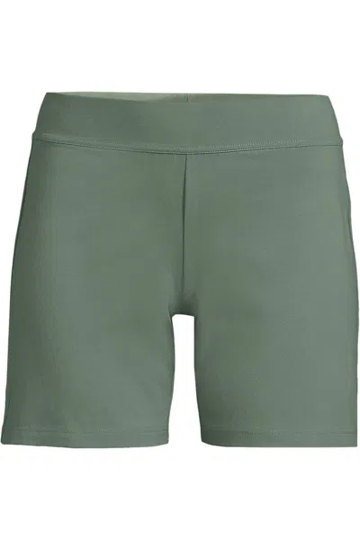Lands' End Women's Petite Starfish Mid Rise 7" Shorts In Green