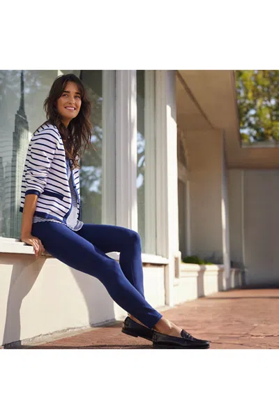 Lands' End Women's Petite Starfish Mid Rise Knit Leggings In Blue