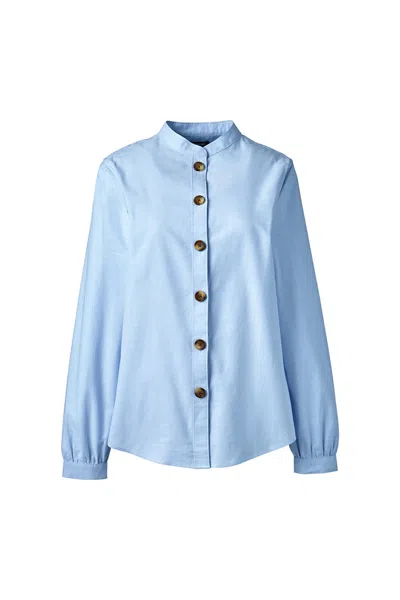 Lands' End Women's Petite Statement Placket Blouse In Multi