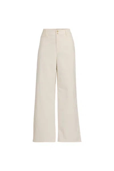 Lands' End Women's Petite Stretch Canvas High Rise Wide Leg Pants In Neutral