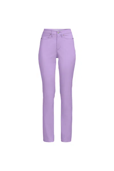 Lands' End Women's Petite Stretch Chino High Rise Slim Pants In Purple