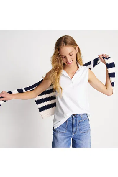 Lands' End Women's Petite Supima Cotton Polo In White