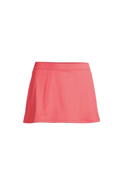 Lands' End Women's Petite Tummy Control Swim Skirt In Pink