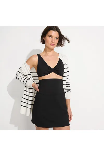 Lands' End Women's Petite Ultra High Waisted Swim Skirt In Black