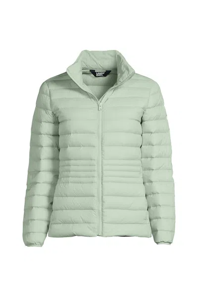 Lands' End Women's Petite Wanderweight Packable Down Jacket In Green