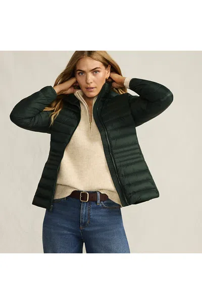 Lands' End Women's Petite Wanderweight Packable Down Jacket In Green
