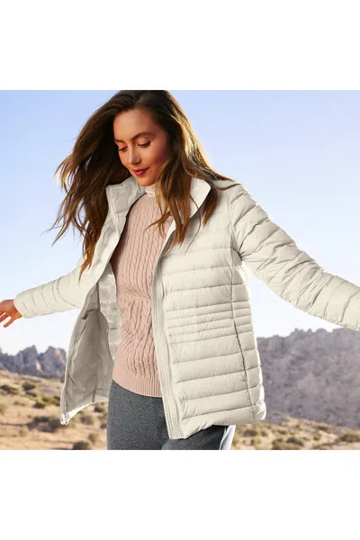 Lands' End Women's Petite Wanderweight Packable Down Jacket In White
