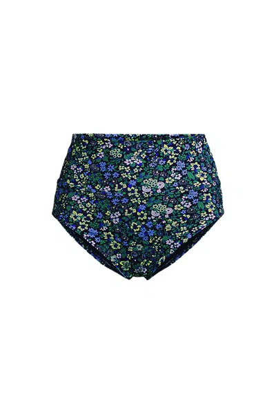 Lands' End Women's Pinchless High Waisted Bikini Bottoms In Multi