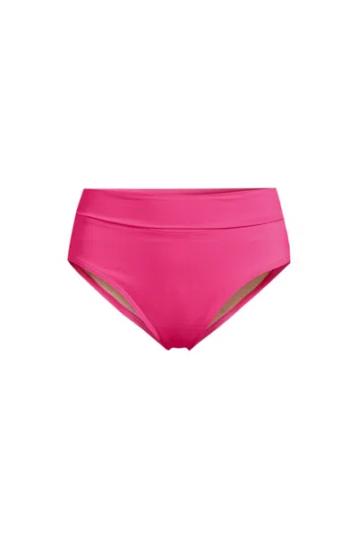 Lands' End Women's Pinchless High Waisted Bikini Bottoms In Pink