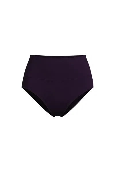 Lands' End Women's Pinchless High Waisted Bikini Bottoms In Brown