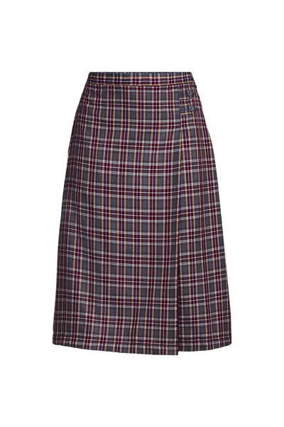 Lands' End Women's Plaid A-line Skirt Below The Knee In Multi