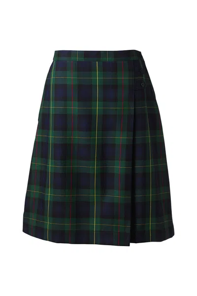 Lands' End Women's Plaid A-line Skirt Below The Knee In Multi
