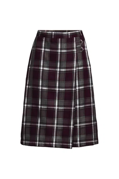 Lands' End Women's Plaid A-line Skirt Below The Knee In Multi