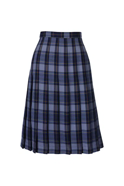 Lands' End Women's Plaid Pleated Skirt Below The Knee In Multi