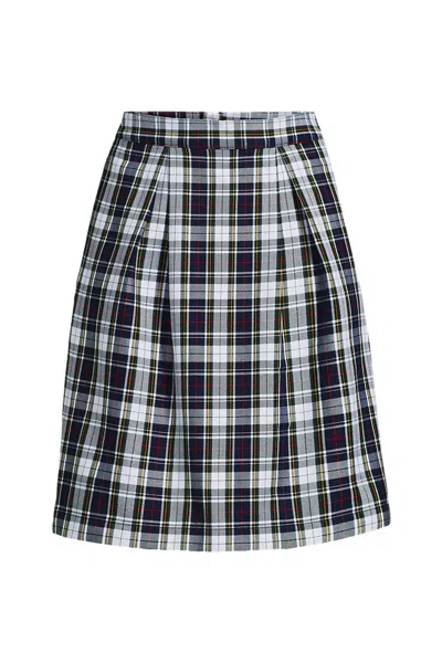 Lands' End Women's Plaid Skort Top Of Knee In Blue
