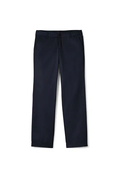 Lands' End Women's Plain Front Blend Chino Pants In Blue