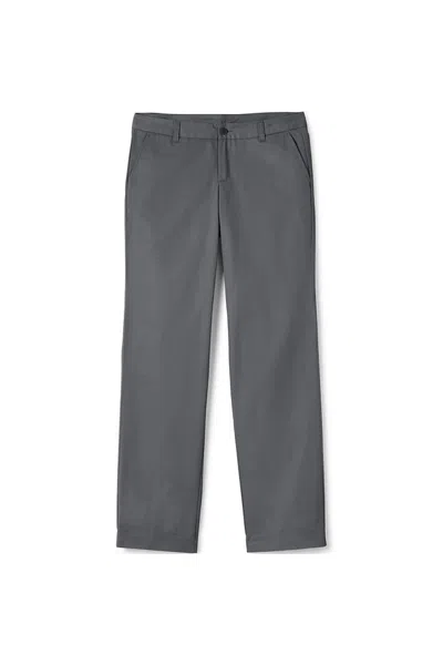 Lands' End Women's Plain Front Blend Chino Pants In Gray
