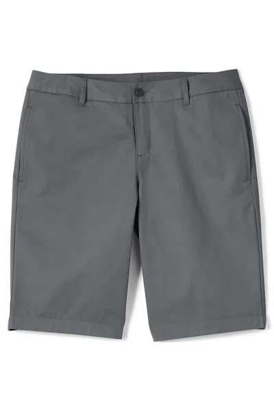Lands' End Women's Plain Front Blend Chino Shorts In Gray