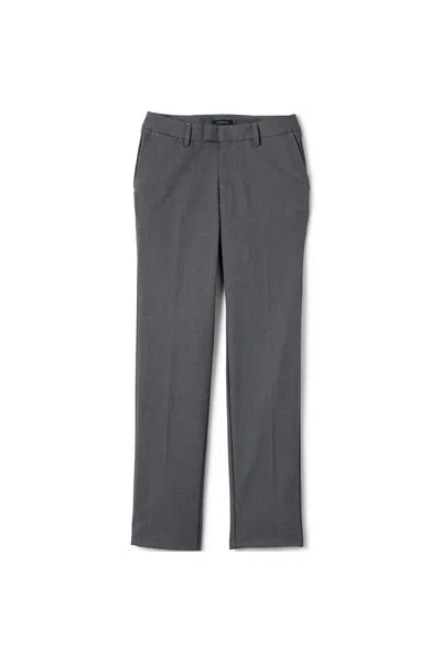 Lands' End Women's Plain Front Dress Pants In Gray
