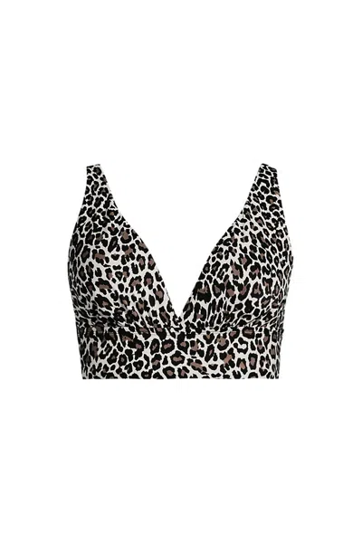 Lands' End Women's Plunge Bikini Top In Black