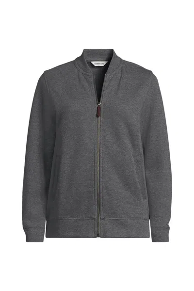 Lands' End Women's Plus French Rib Bedford Full Zip Jacket In Gray