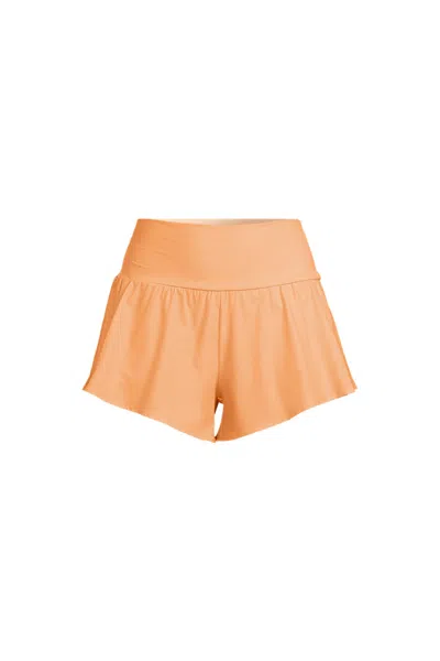Lands' End Women's Plus Size 3" Pinchless Flutter Swim Short With Panty In Orange