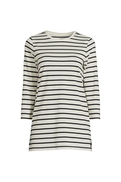 Lands' End Women's Plus Size 3/4 Sleeve Cotton Supima Tunic In White