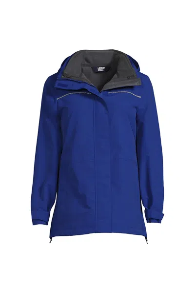 Lands' End Women's Plus Size 3-in-1 Squall Jacket In Blue