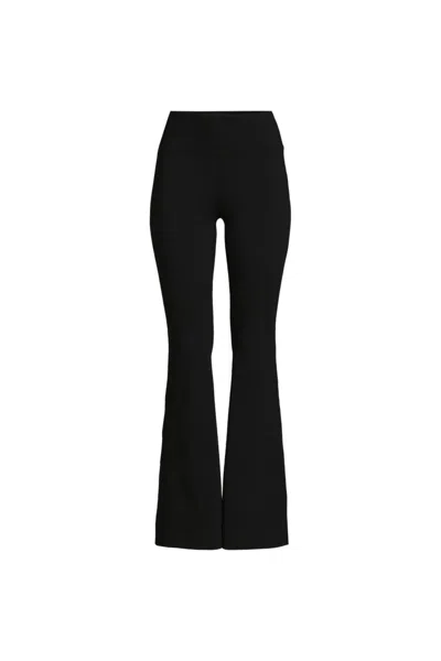 Lands' End Women's Plus Size Active Hi Impact High Rise Slim Flare Pants In Black